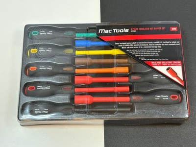 MAC Tools ND9IMS 9pc Insulated Metric 5mm-13mm Nut Driver Set, VDE/GS Certified