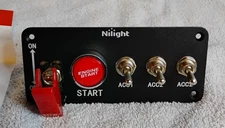 Nilight Ignition Rocker Switch Panel 12V 5 in 1 with Engine Push Button Toggle