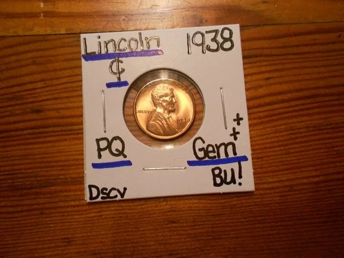 1938 Lincoln Cent Gem BU+ BLAZER!!! PQ!!! Great Color!!!!!!