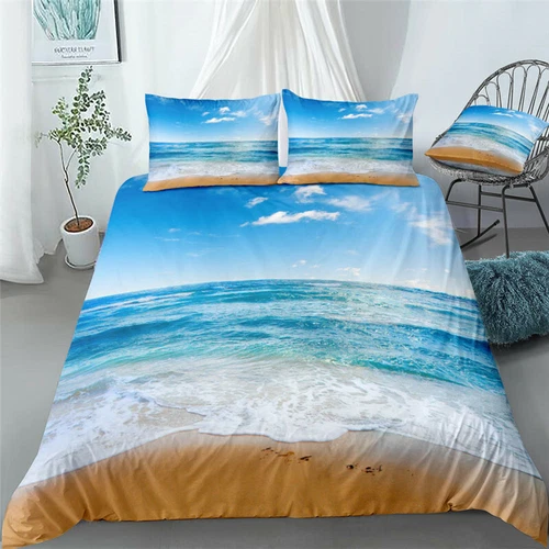 Beach Sea Shell Quilt/Duvet/Doona Cover Set Single Double Queen King Size Bed - Picture 3 of 29