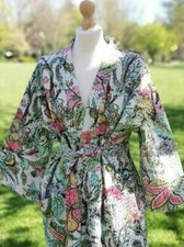 Floral handmade kantha jacket Japanese kimono style Floral kantha robe