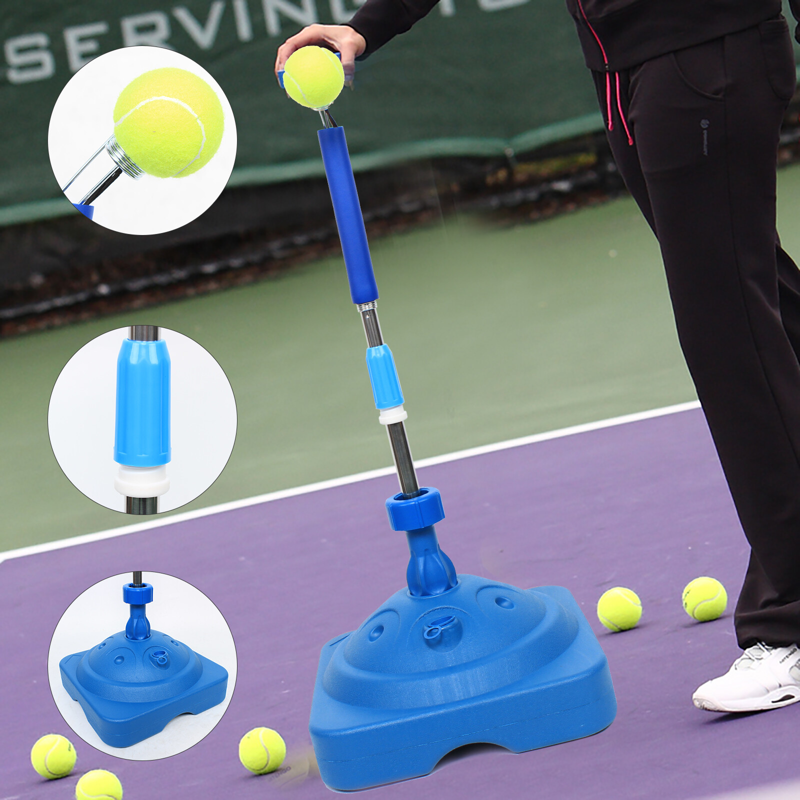 Tennis Practice Machine Topspin Trainer Tool Portable Ball Training