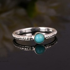 Arizona Turquoise Stackable Rings 925 Sterling Silver Engagement Band Ring