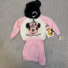 Vintage Disney Jog Togs Minnie Mouse Sweatsuit Hooded Mouse Ears 90  s Sz 18M NWT