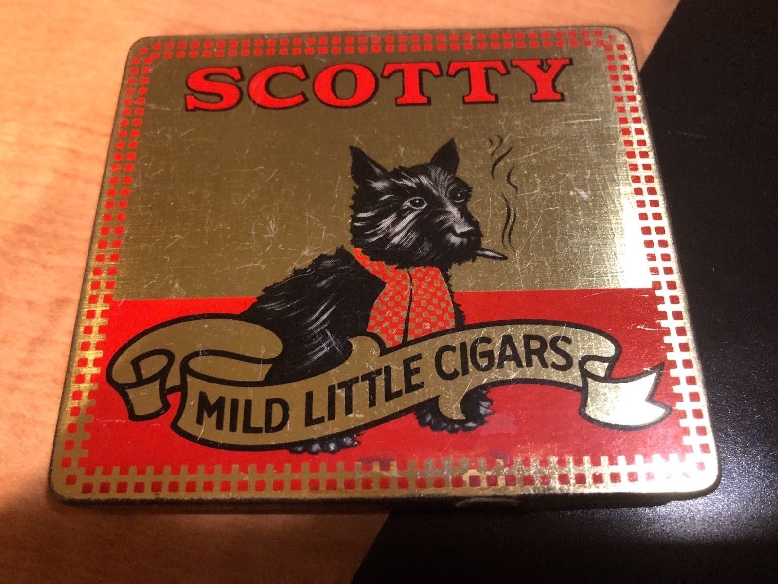 Vintage Cigar Advertising Tin, Scotty Mild Little Cigars, Barry, Quebec