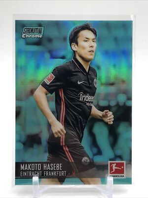 2021-22 Stadium Club Chrome Bundesliga Makoto Hasebe Aqua Refractor #135/199