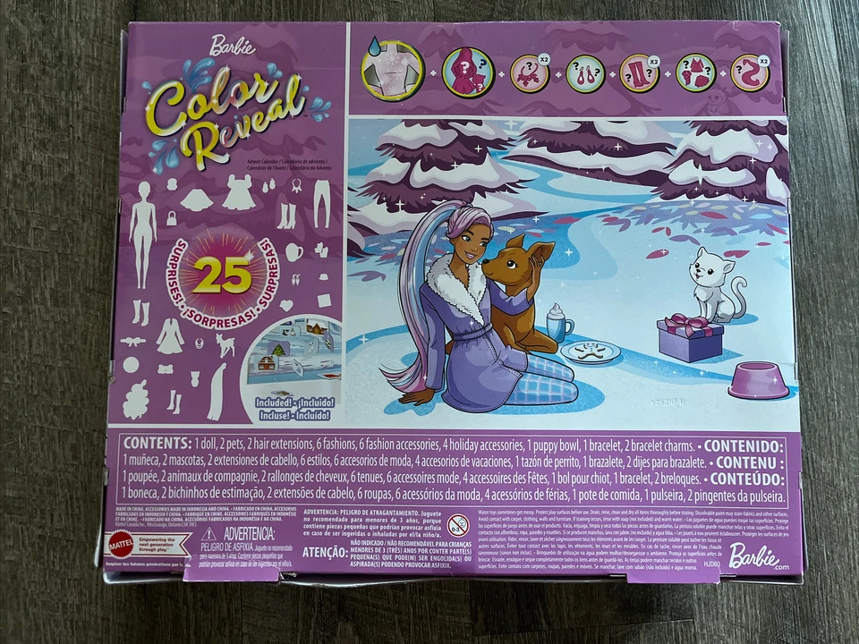 Barbie Color Reveal Advent Calendar 2022 Calendar 25 Toy Surprises Pets,  NEW NIB | eBay