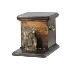 Schnauzer II - urn for dog ashes with a statuette, elegant urn for a dog, unique