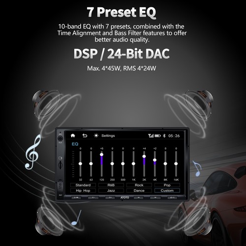 ATOTO F7 Doppel-DIN 7 Zoll Autoradio GPS Bluetooth Wireless CarPlay&Android Auto - Bild 7 von 12