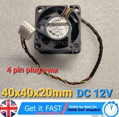 AD0412HB-C52 Case Cooling Fan ADDA DC 12V 0.11A 4PIN PWM 40x40x20mm 4cm 4020 - Image 1 of 4