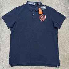 Image of Superdry New Men’s Slim Fit Superstate Navy Blue XXL Polo Shirt RRP £40