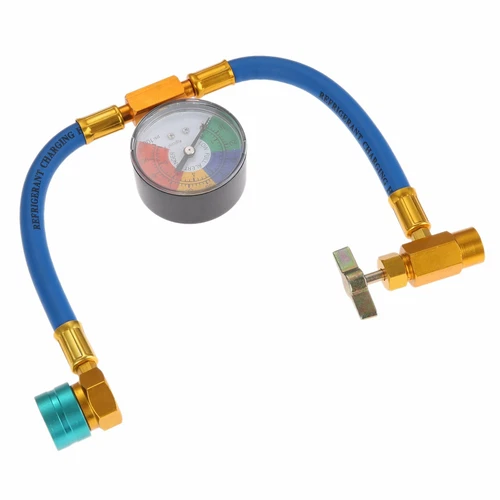 1Pack R1234yf 1/2" ACME LH Tubo di Ricarica Refrigerante Autosigillante con Manometro - Foto 7 di 13