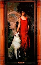 Postcard Vintage Painted Portrait of  U.S. America First Lady  Grace Coolidge