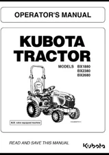 Official Kubota BX1880 BX2380 BX2680 Official Owner's Operator's Manual