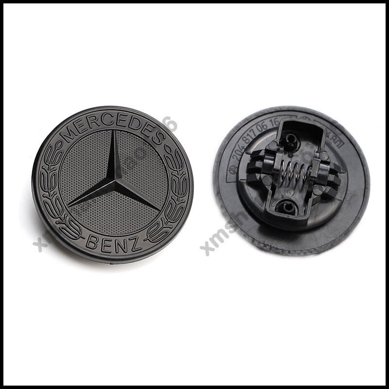 Matte Black AMG Flat Laurel Wreath Hood Emblem Badge for Mercedes 0008171701