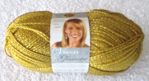 YARN VANNAS GLAMOUR~By Lion Brand~Gold Metallic & Polyester~1.75 Ounce Skein~NEW