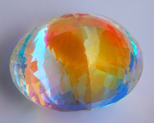 AAA+ 54 Ct. Large Mystic Topaz Bi- Color Oval Cut Loose Gemstone @Birthday Gift - Picture 5 of 7