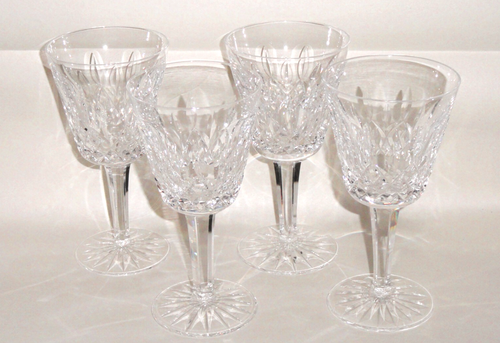 4 Waterford Crystal Goblets ~ Lismore 6” Wine Glass ~ Clear