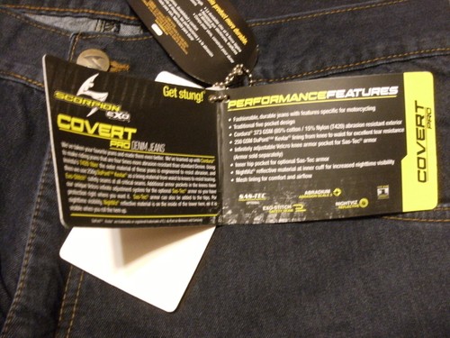 Scorpion EXO Covert Pro Wash Motorcycle Jeans 36x34 (3318-36) Cordura Fabric NWT - Foto 7 di 11