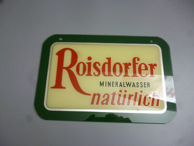 Roisdorf Mineral Water Bornheim Original Old Glass Sign 1950s