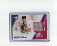 2018 Stars and Stripes 18U Team Mason Denaburg Green Ink Auto Jersey 242/299