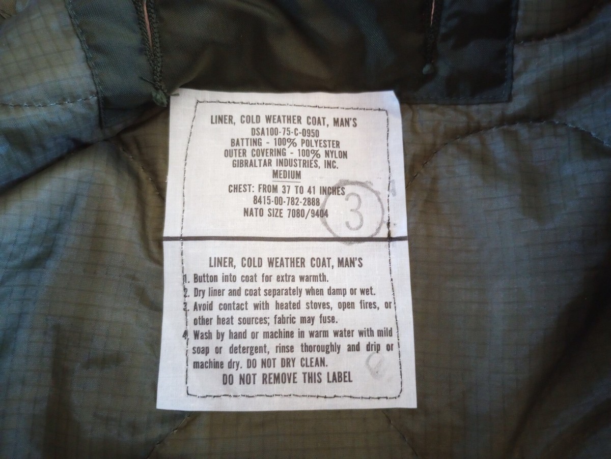 NEW MILITARY ISSUE M-65 FIELD JACKET LINER QUILTED COAT LINER