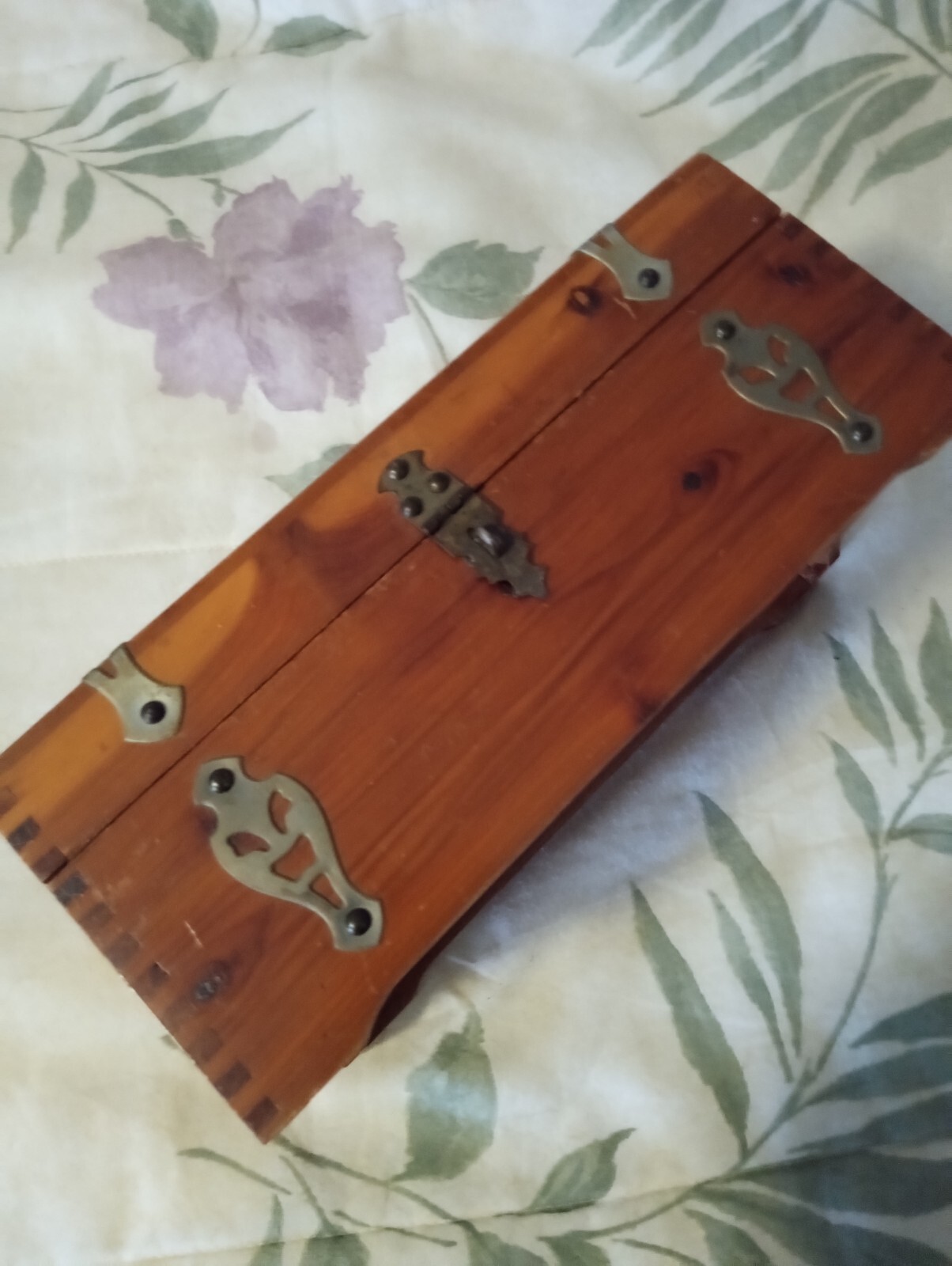 Vintage Jewelry Box McGraw Box Company NY Treasure Chest Red Cedar