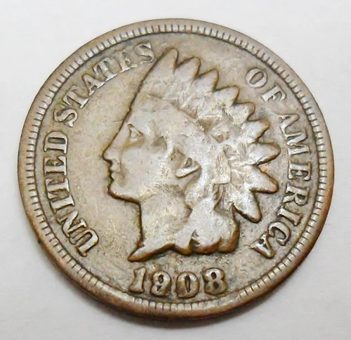 1908 P Indian Head Cent Penny  *VG - VERY GOOD*   **FREE SHIPPING**