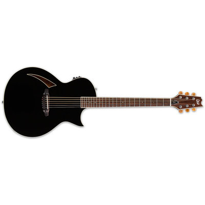 ESP LTD TL-6 Black Thinline Acoustic-Electric Guitar + Hard Case