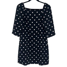 Ann Taylor Dress Womens Size 00 Petite 3/4 Puff Sleeve Polka Dot Shift Mini NEW