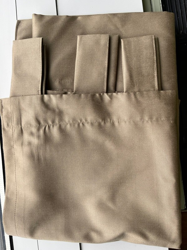 A Set Of four Luxury Drapes Tab Top Silk Blend (not Faux) Custom Curtains Taupe