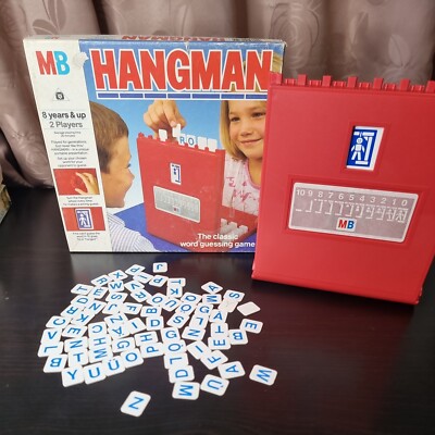Vintage 1993 Hangman MB Games Classic Word Guessing Game - Missing 1 tile VGC