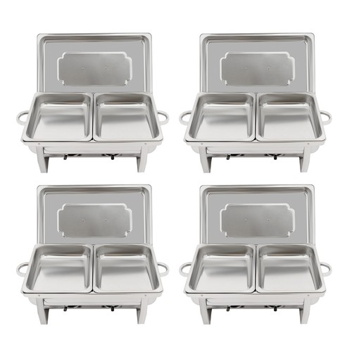 4 piezas acero inoxidable Chafing Dish Chafing Dish calentador de buffet servidor de buffet y calentador - Imagen 6 de 24