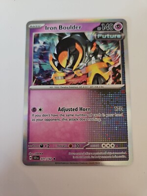 071 142 pokemon card Iron Boulder 071/142 Stellar Crown Reverse Holo Red Panda Gaming Iron Boulder - 071/142 (Cosmos