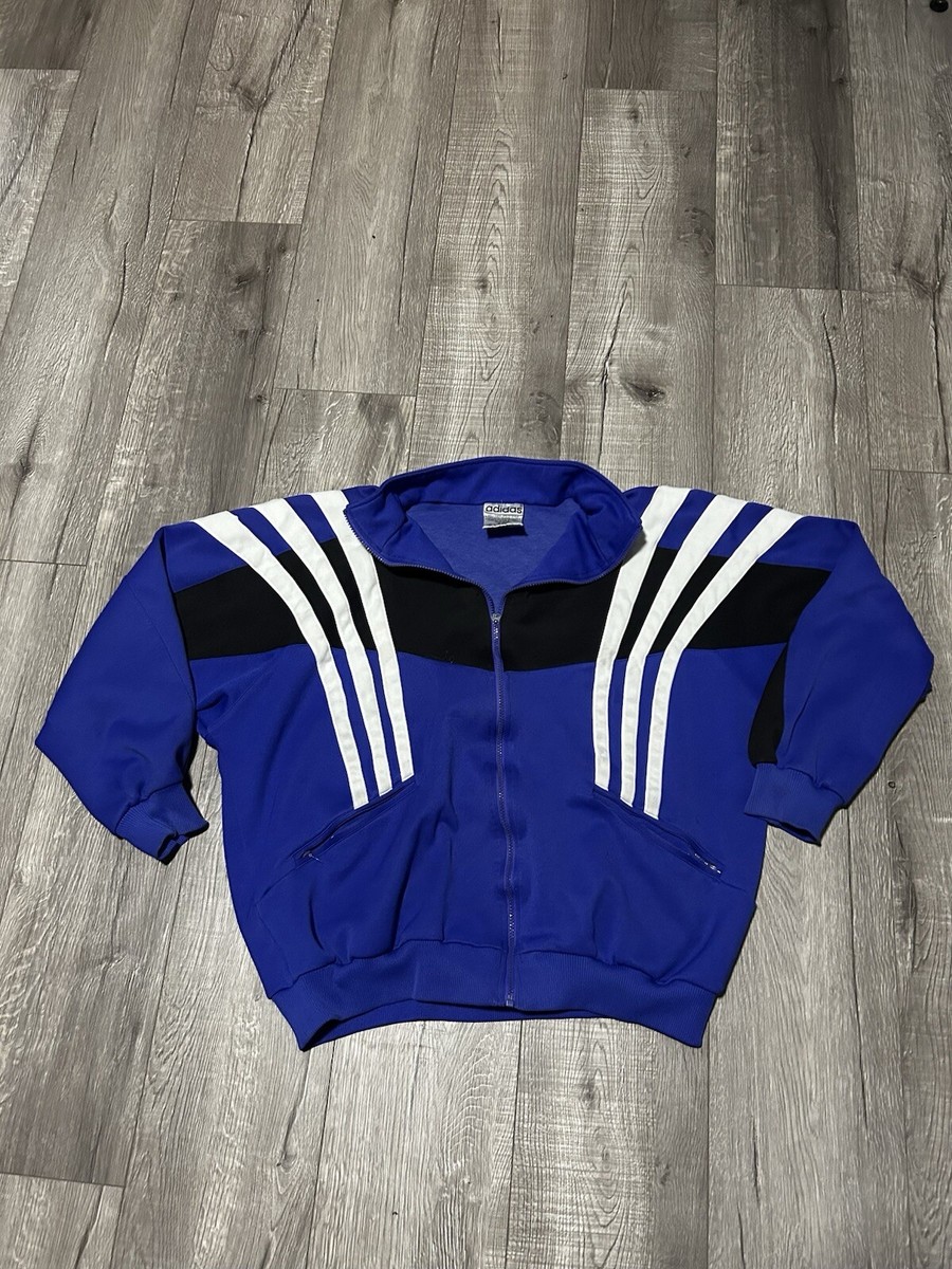トップス 80s vintage adidas track jersey jacket Vintage 80s Adidas Originals Blue Trefoil Track Jacket W