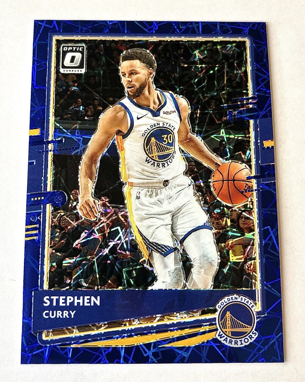 Stephen Curry 2020-21 Panini Donruss Optic #17 Blue Velocity Prizm Warriors