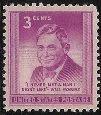 1948 Will Rogers 3 cents US Postage Stamp Scott #975  MINT