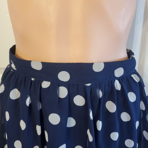 XXI Forever 21 Gonna donna lunga e corta blu e bianca a pois Sise M - Foto 2 di 9