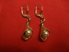 Pearl & sterling silver drop dangle earrings - lost wax — photo 4