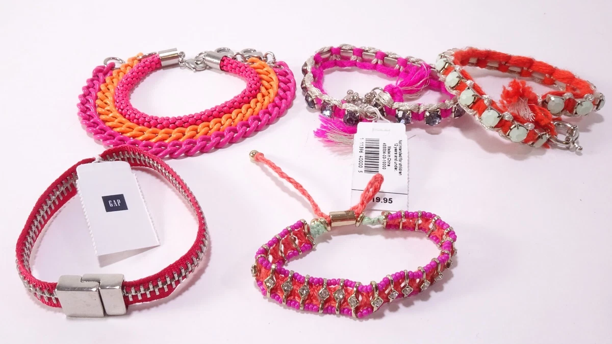 J.Crew Banana Republic Gap Women s Neon Pink Green Orange Bracelet