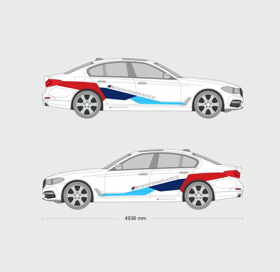 M Performance Motorsport Side Stripes decals Set for BMW M2 / M4 / M5 - Image 3 of 4