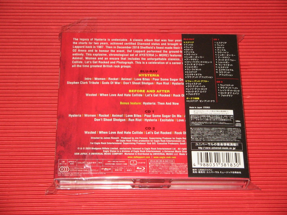 6AT DEF LEPPARD HYSTERIA AT THE O2 LIVE 2018 JAPAN BLU-RAY DISC +
