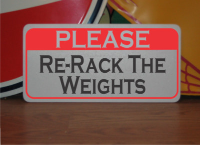 Please Re-Rack the Weights Metal Sign Bodybuilding Gym Weights Weightlifting