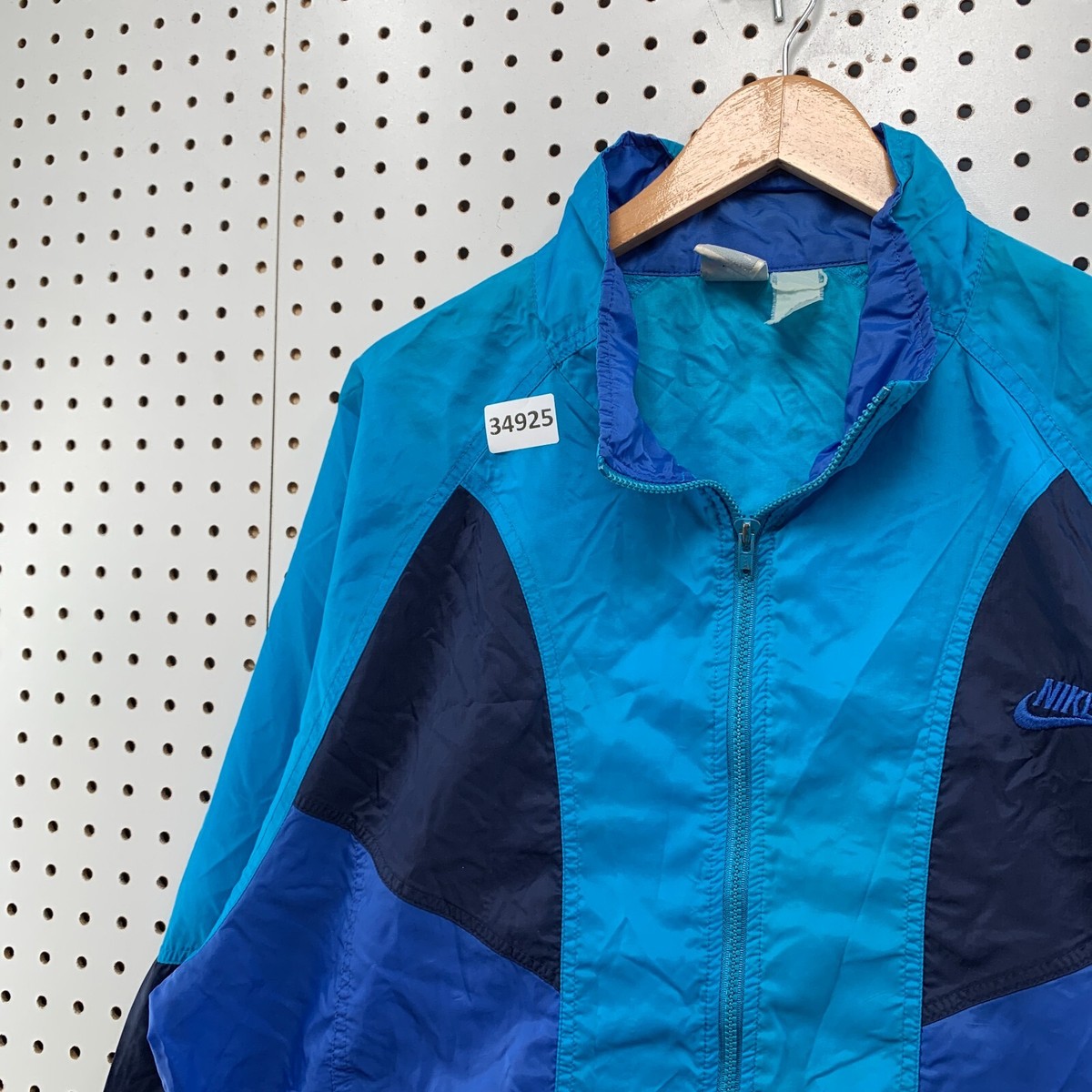 Vintage 90s Nike Windbreaker Jacket Mens Large Blue Lightweight