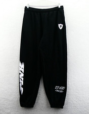 Victorias Secret Large Ivy Fleece Sweatpants Racing PINK Lounge Black Jogger New