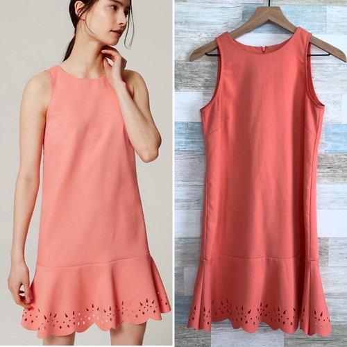 LOFT Laser Cut Floral Flounce Dress 