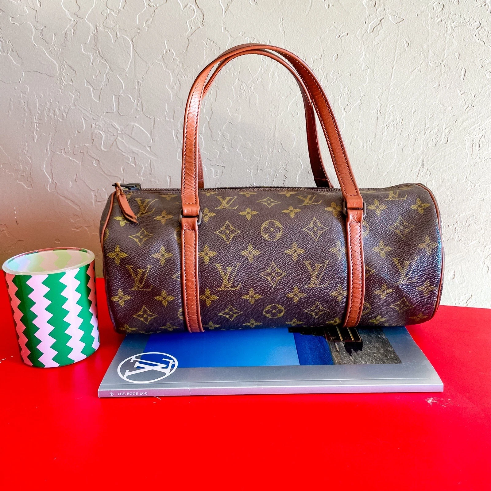 LOUIS VUITTON（LV） Autentica Borsa a mano vintage Louis Vuitton Papillon 30 monogrammi barile LV