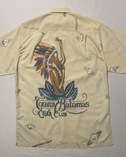 Tommy Bahama Cigar Club Pocket Beige Short Sleeve Men Shirt Size S
