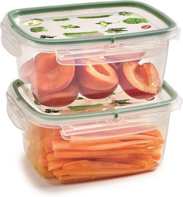 Snips Set of 2 Rectangular Food Containers, 1.2L Each, Made in Italy, BPA-Free