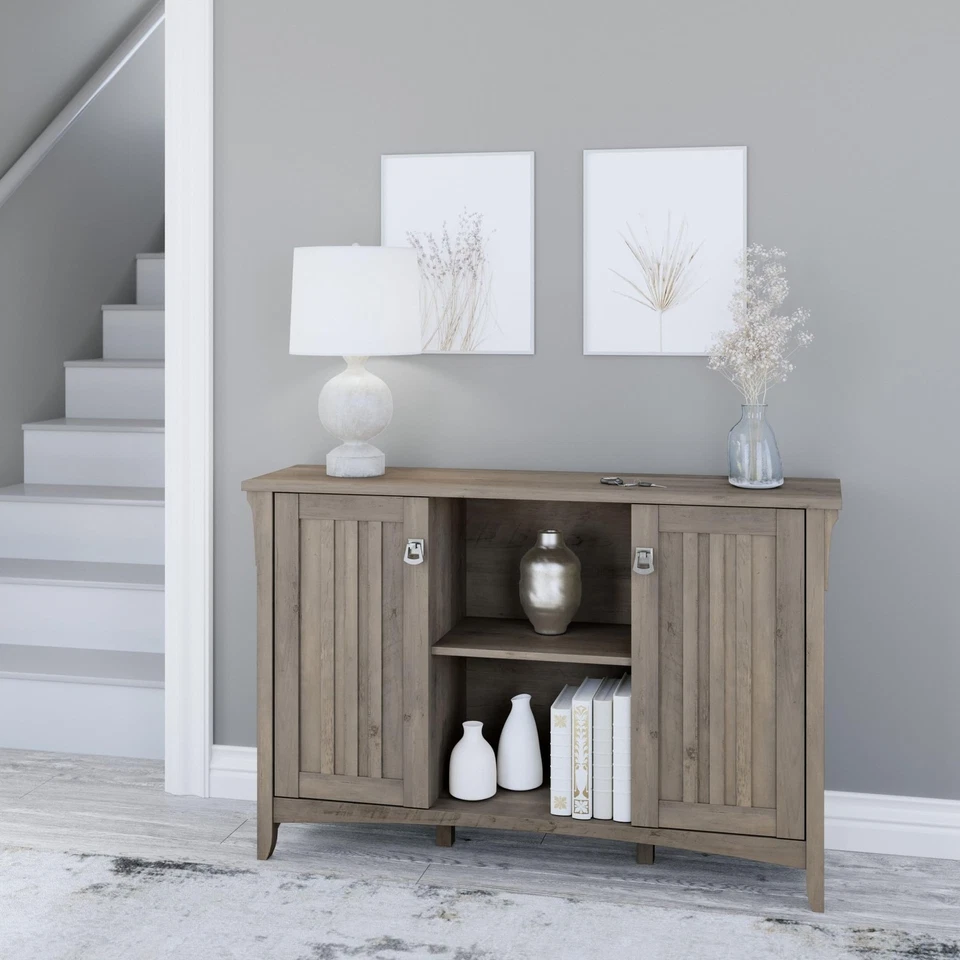 Salinas Accent Storage Cabinet with Doors in Driftwood Gray - Image 2 of 4